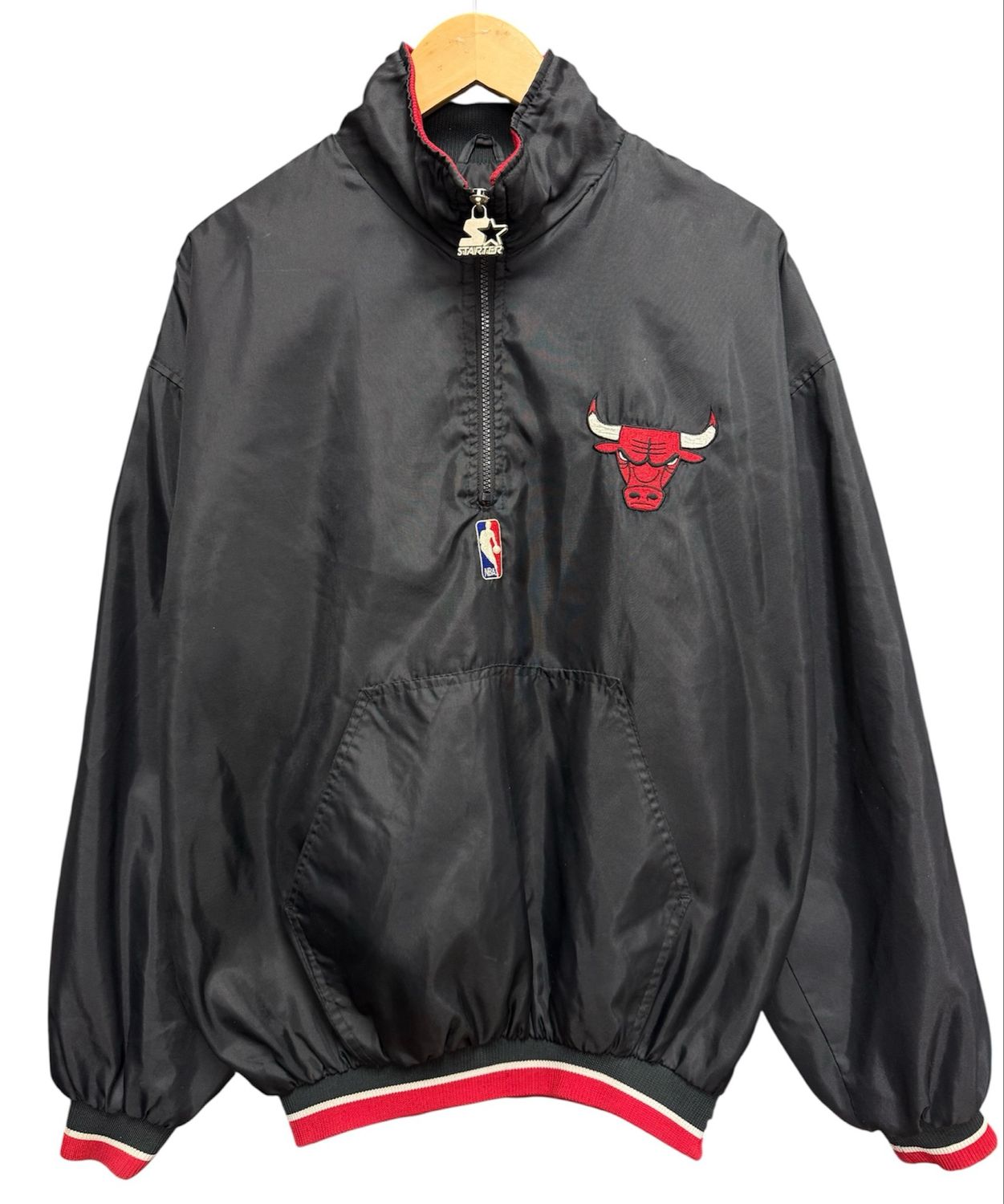 Vintage Chicago Bulls Quarter Zip Windbreaker Size Large