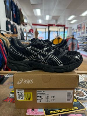 Pre Owned ASICS Gel-1130 Black Pure Silver Size 7.5