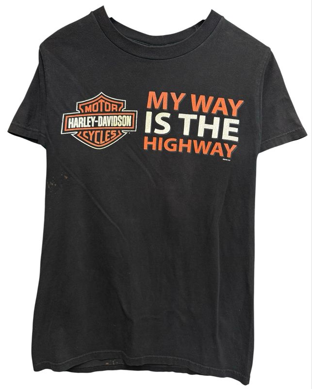 2012 Harley Davidson My Way Is the Highway Tee Size Women's Large 20x29