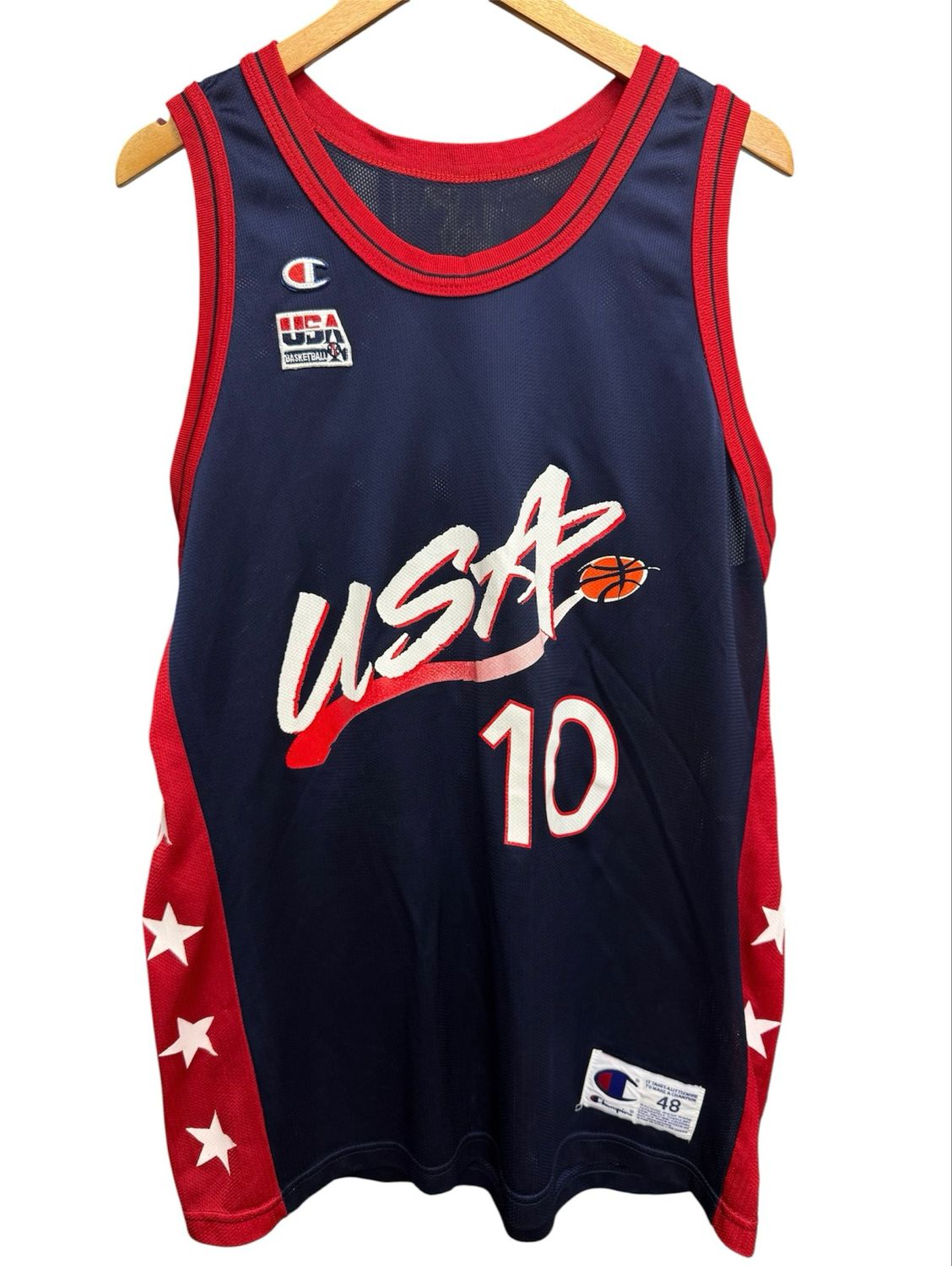 Vintage Champion Reggie Miller #10 Dream Team USA Olympic Jersey Men 48 XL
