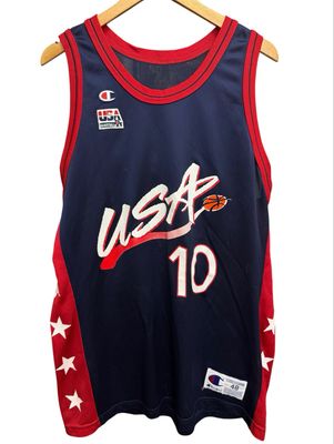 Vintage Champion Reggie Miller #10 Dream Team USA Olympic Jersey Men 48 XL