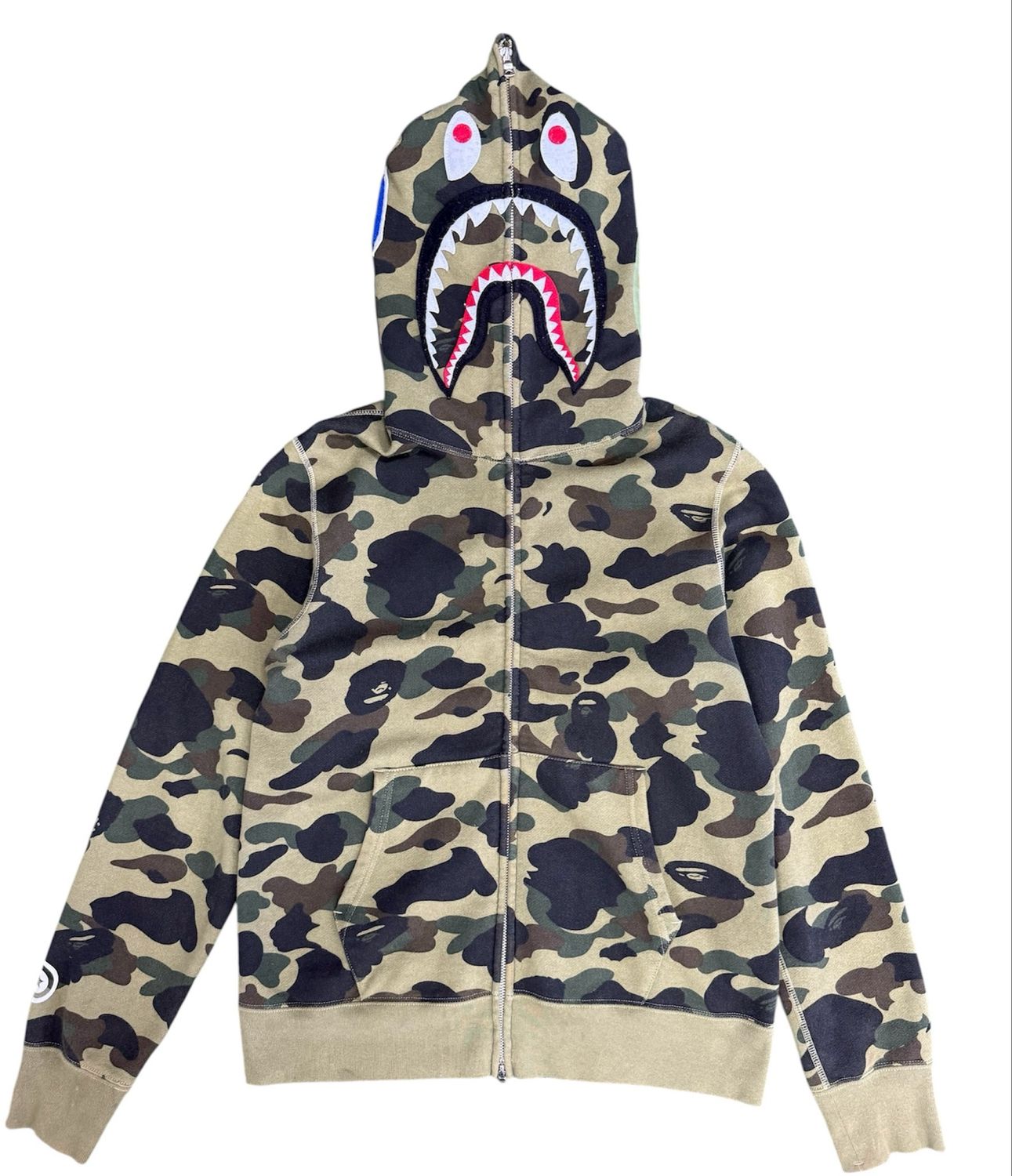 BAPE 1st Camo Shark Full Zip Hoodie Green Size Medium