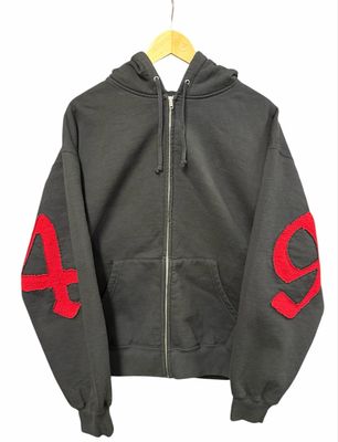 Supreme Cut Out Zip Up Hooded Sweatshirt Black Size Large (NEW)