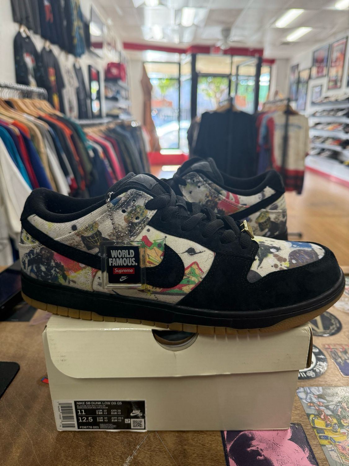 Pre Owned Nike SB Dunk Low Supreme Rammellzee Size 11