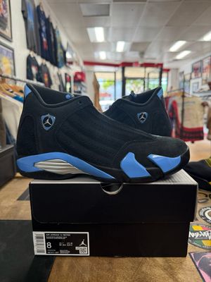 Lightly Worn Jordan 14 Retro Black University Blue (2026) Size