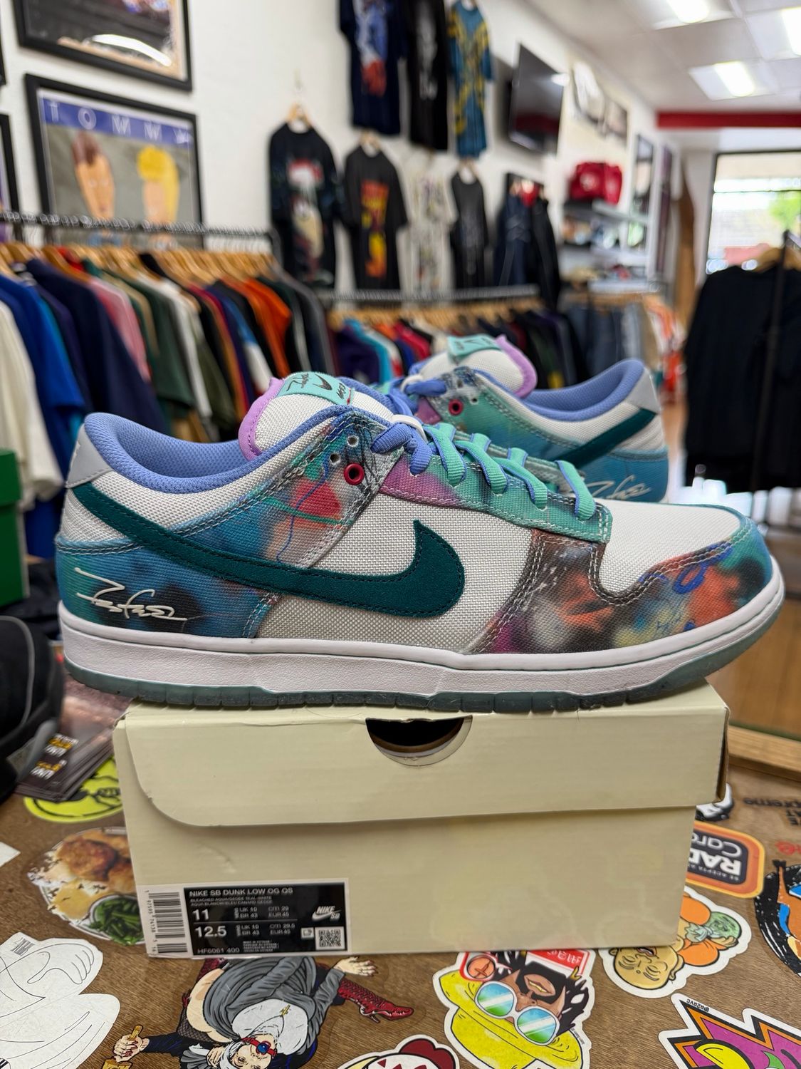 Nike SB Dunk Low Futura Laboratories Bleached Aqua Size 11 (Pre-Owned)