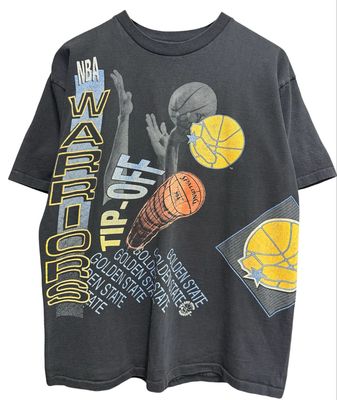 Vintage 1991 Golden State Warriors AOP Tee Size Large