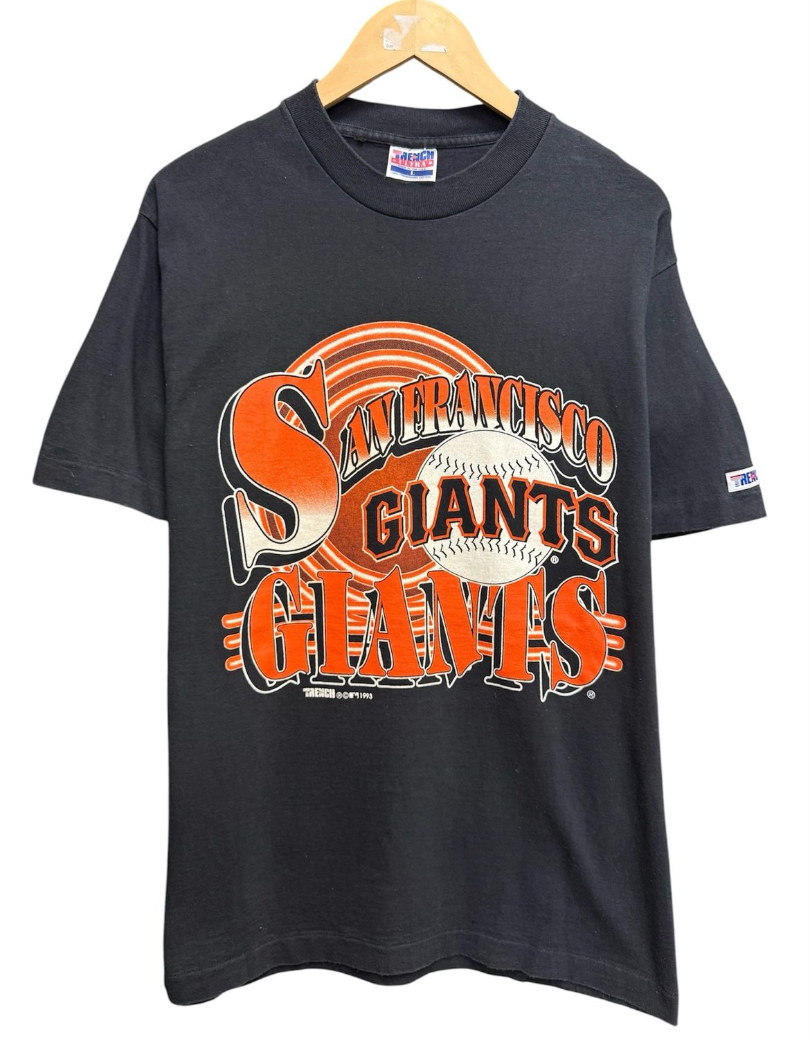 Vintage 1993 SF Giants Trench Tee Size Large