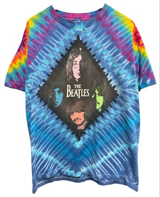 Vtg The Beatles Tie Dye Tee Size L 22x30