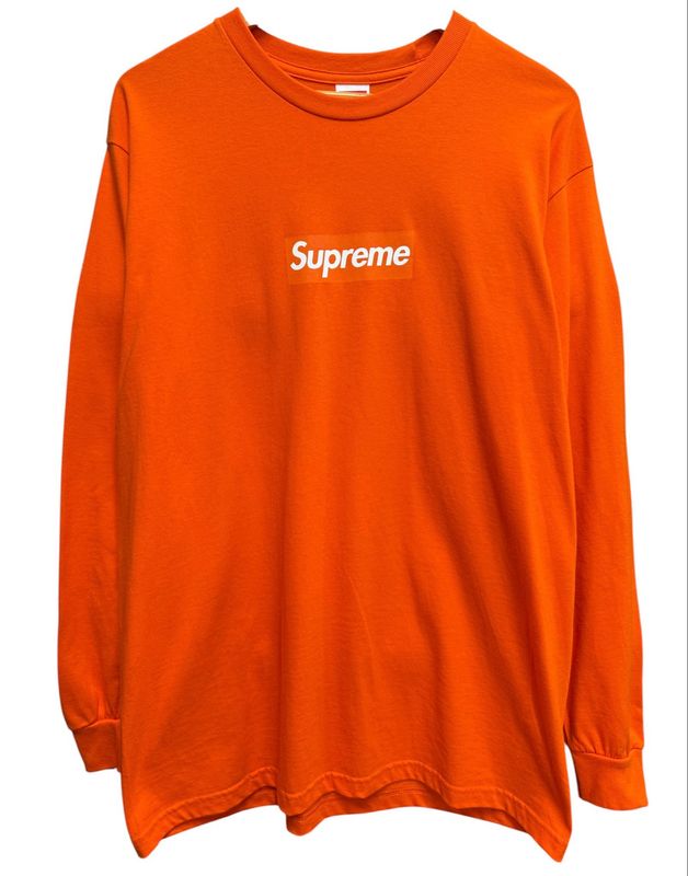 Supreme Box Logo L/S Tee Orange Size Large (NEW)