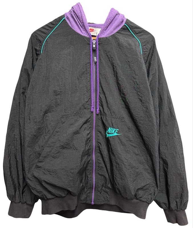 Vtg Nike Hooded Windbreaker Zip Up Size L