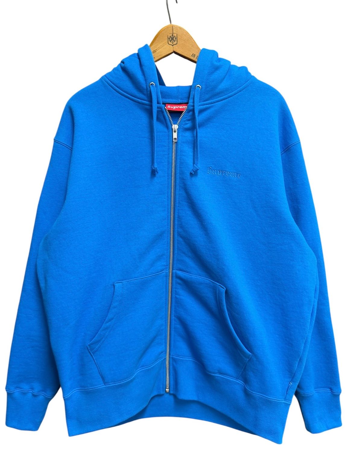 Supreme Lakshmi Zip Up Hooded Sweatshirt Bright Blue Size Small