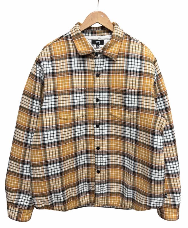 Stussy Quilted Lined Plaid Shirt Size Large