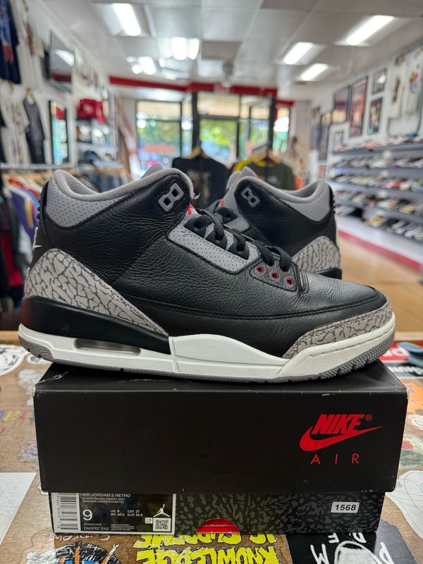 Jordan 3 Retro OG Black Cement (2024) Size 9 (Pre-Owned)