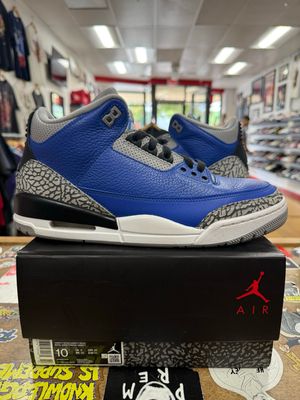 Pre Owned Jordan 3 Retro Varsity Royal Cement Size 10