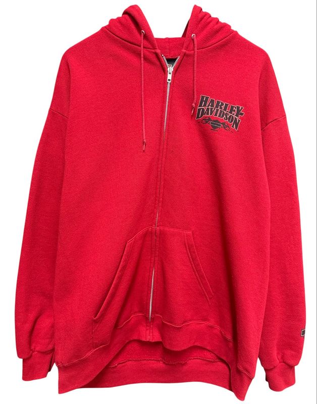 Vtg Harley Davidson Watsonville Ca Zip-Up Hoodie Size M