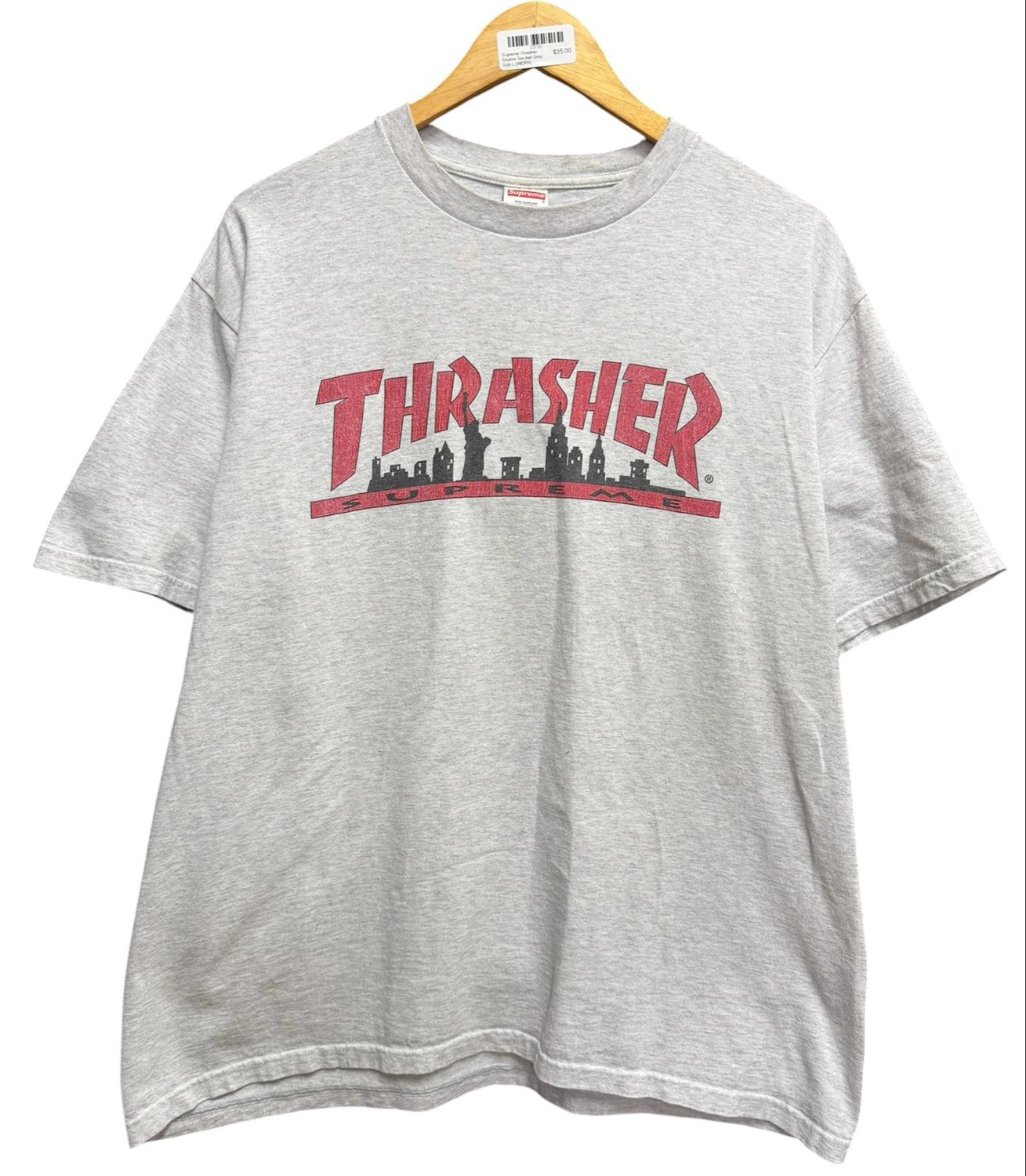 Supreme Thrasher Skyline Tee Ash Grey Size L (WORN)