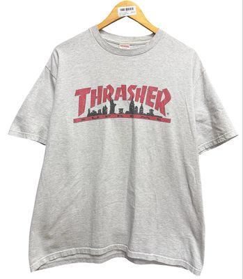 Supreme Thrasher Skyline Tee Ash Grey Size L (WORN)