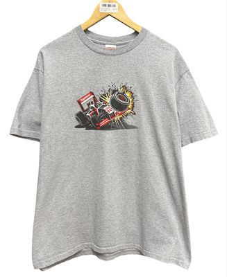Supreme Crash Tee (FW21) Heather Grey Size L (WORN)