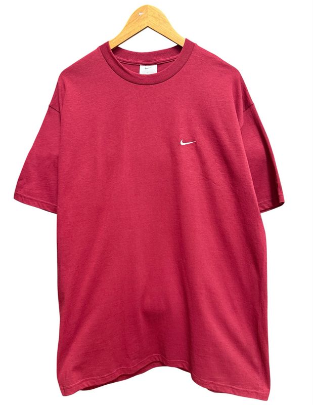 New Early 00s Nike Check Tee Maroon Size L