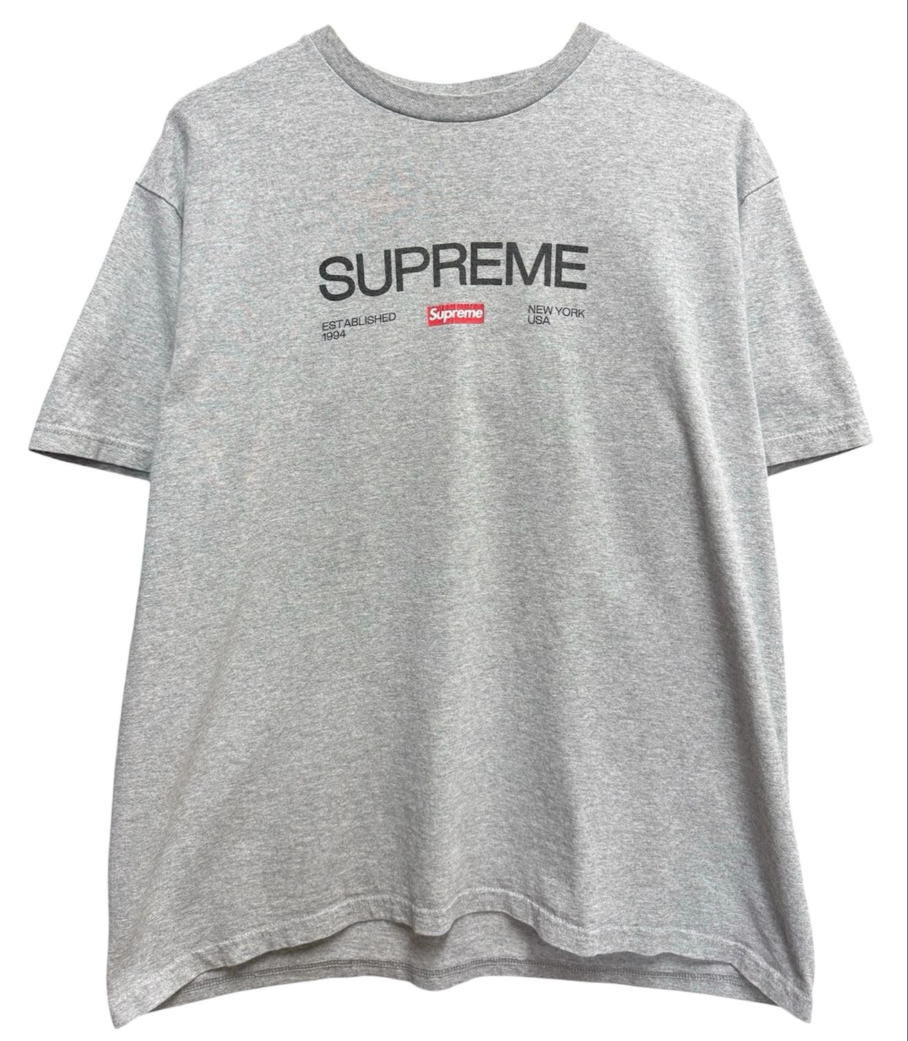 Pre Owned Supreme Est. 1994 Tee Heather Grey Size L FW21