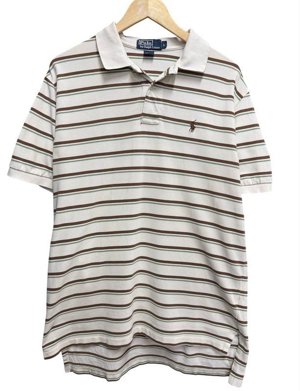 Early 00s Ralph Lauren Polo Striped Golf Tee Size L