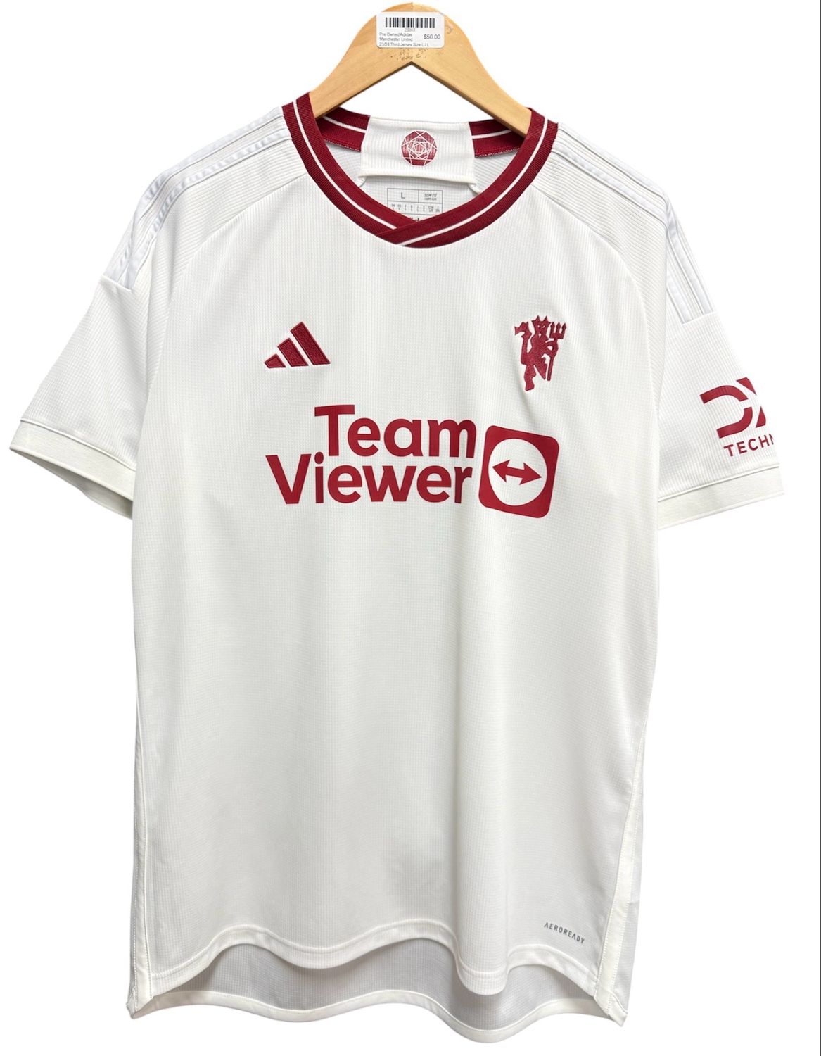 Pre Owned Adidas Manchester United 23/24 Third Jersey Size L