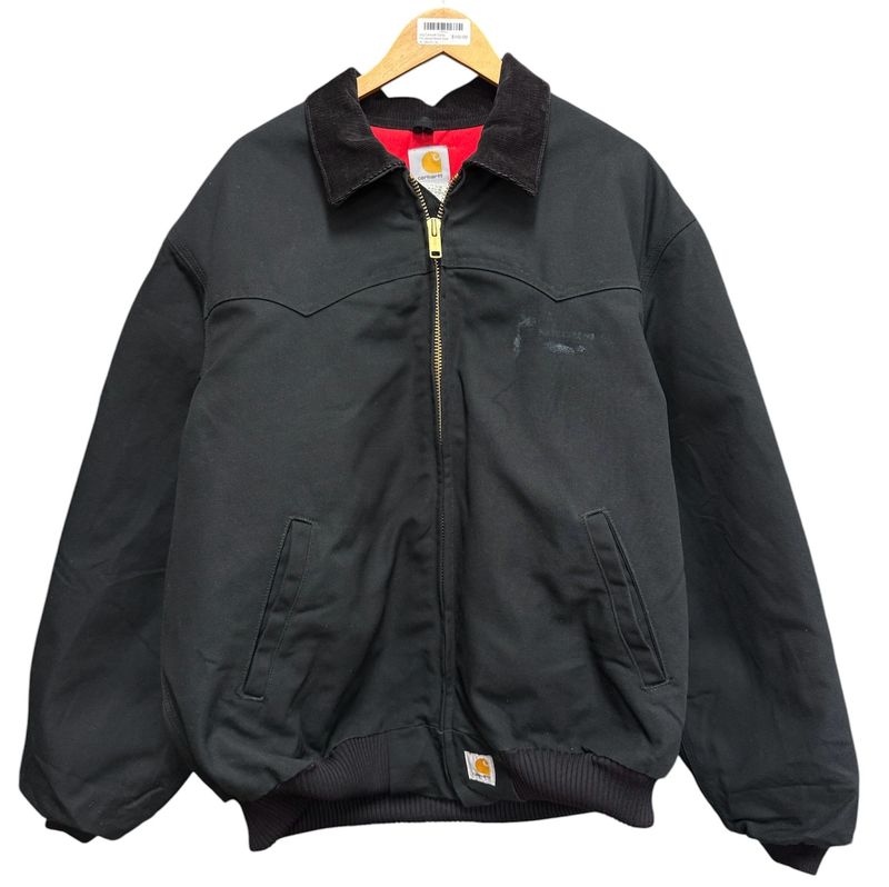 Vtg Carhartt Santa Fe Jacket Black Size XL 26x31