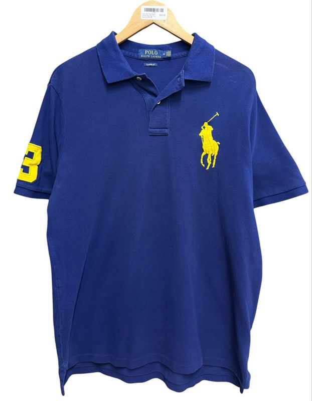 Early 00s Polo Ralph Lauren Blue Big Pony Polo Size M