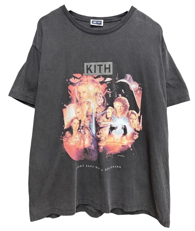 Pre Owned Kith x STAR WARS Beginning Vintage Tee Black Size XL