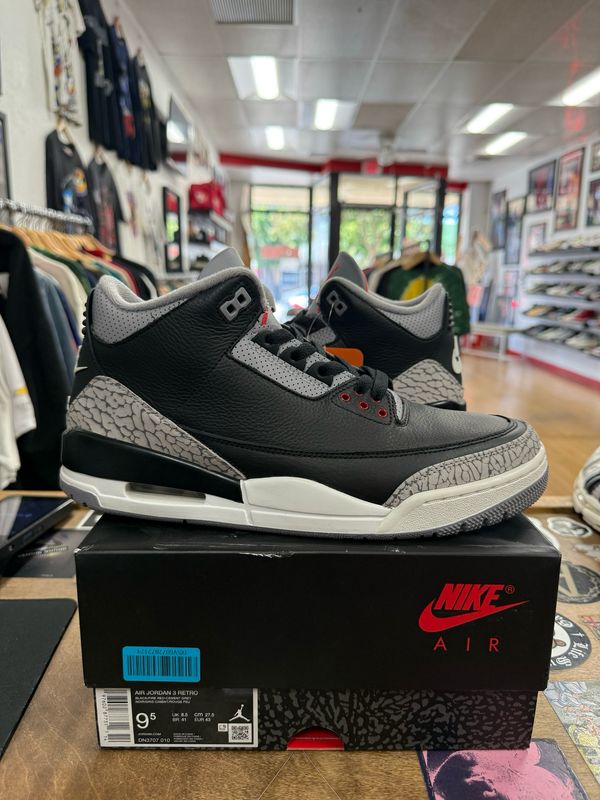Jordan 3 Black Cement Size 9.5 (Clean)