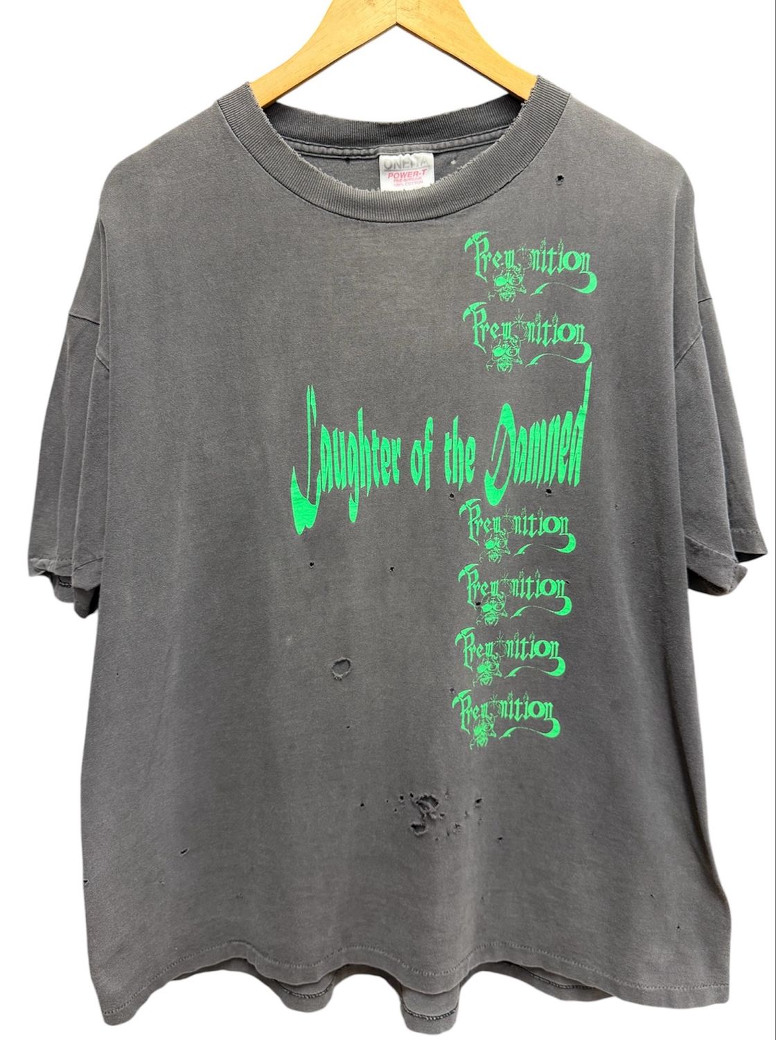 Vintage Premonition Death Metal Distressed Tee Size XL