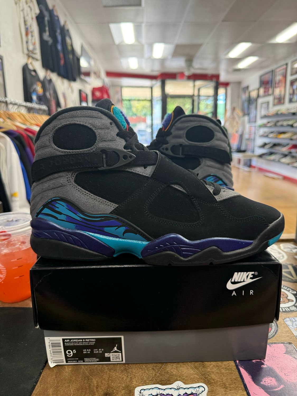 Jordan 8 Retro Aqua (2025) Size 9.5 (WORN).