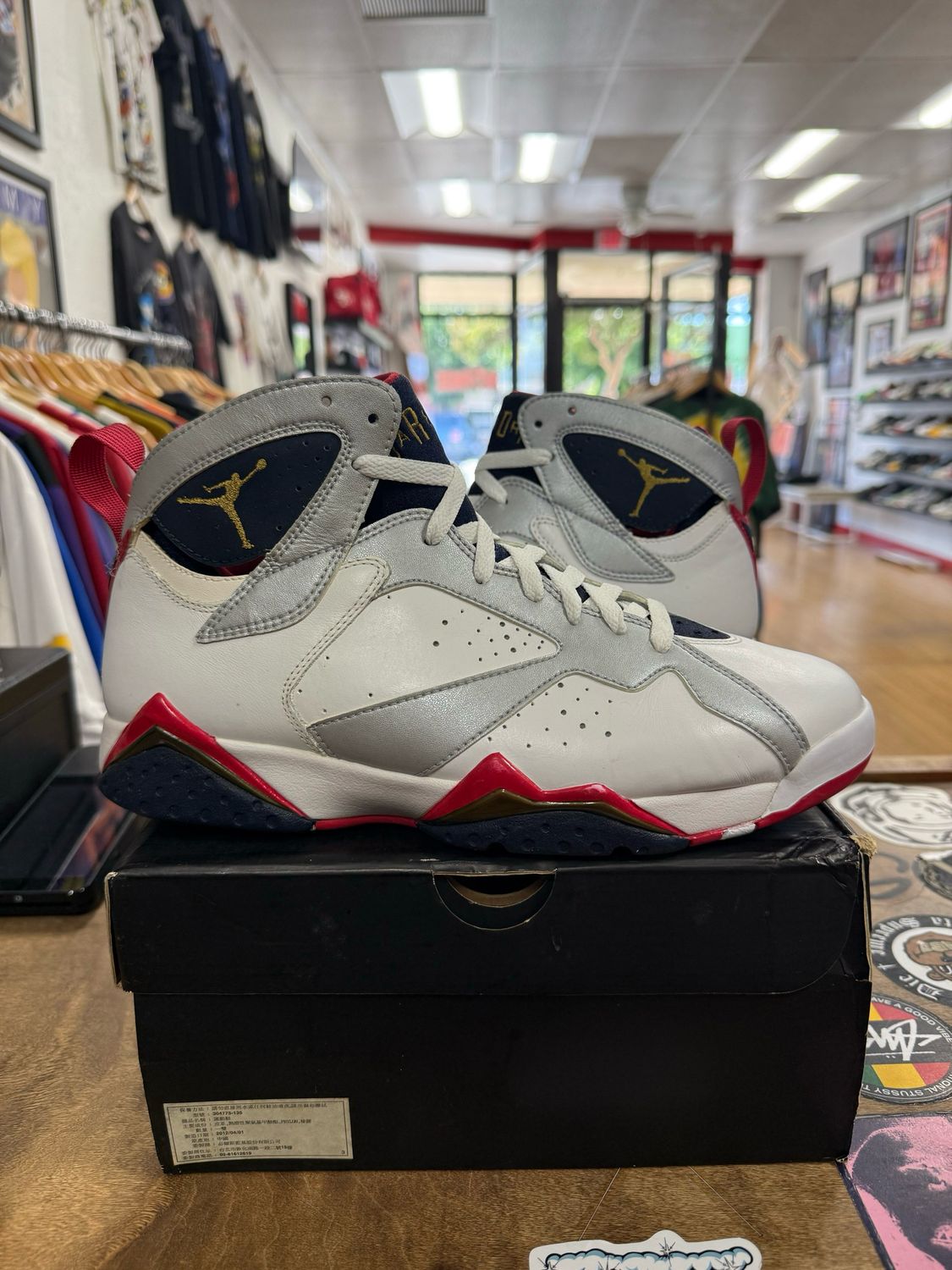 Pre Owned Jordan 7 Retro Olympic (2012) Size 9.5