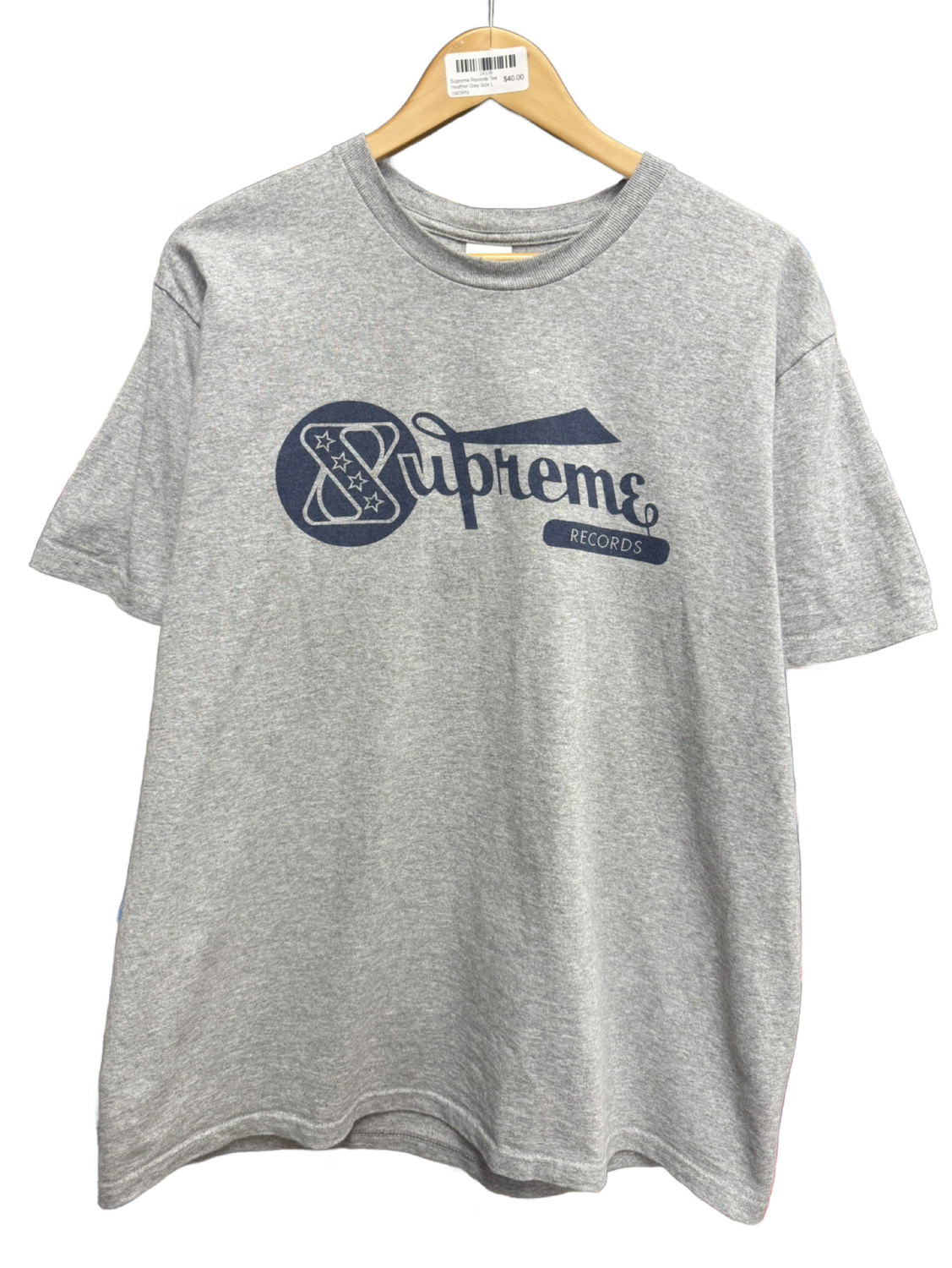 Supreme New York Tee Heather Grey Size Large