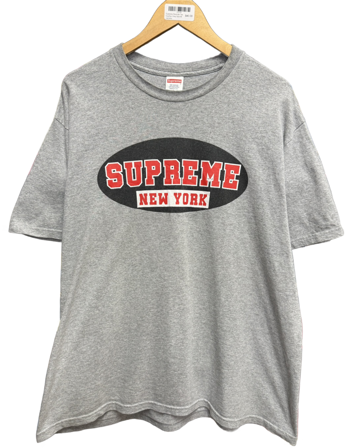 Supreme Records Tee Heather Grey Size M (WORN)