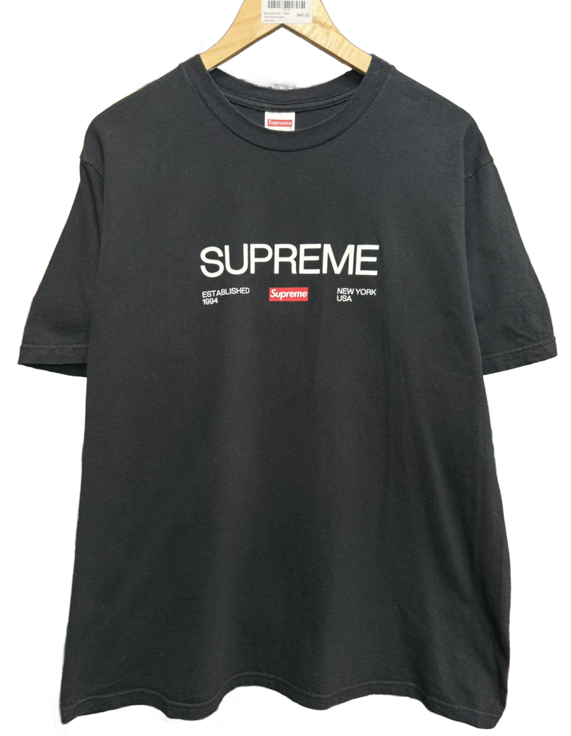 Supreme Est. 1994 Tee Black Size L (WORN)