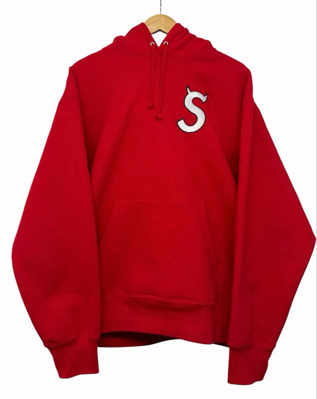 Supreme S Logo Hooded Sweatshirt (FW22) Red Size Large