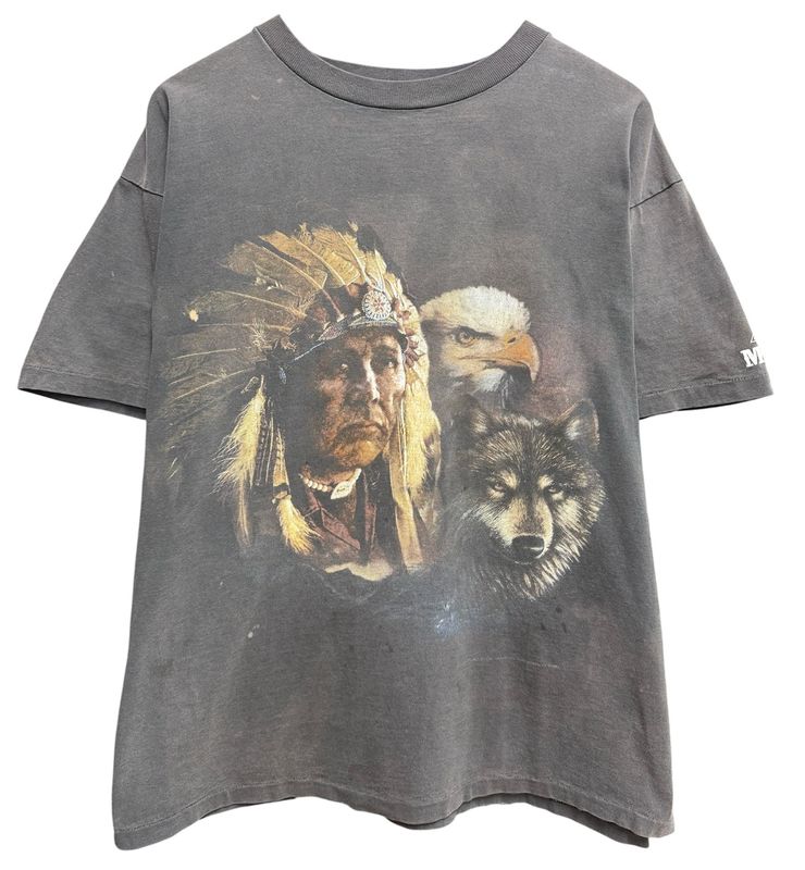 Vintage 1993 Indian Navajo Nature 3D emblem Tee Size XL