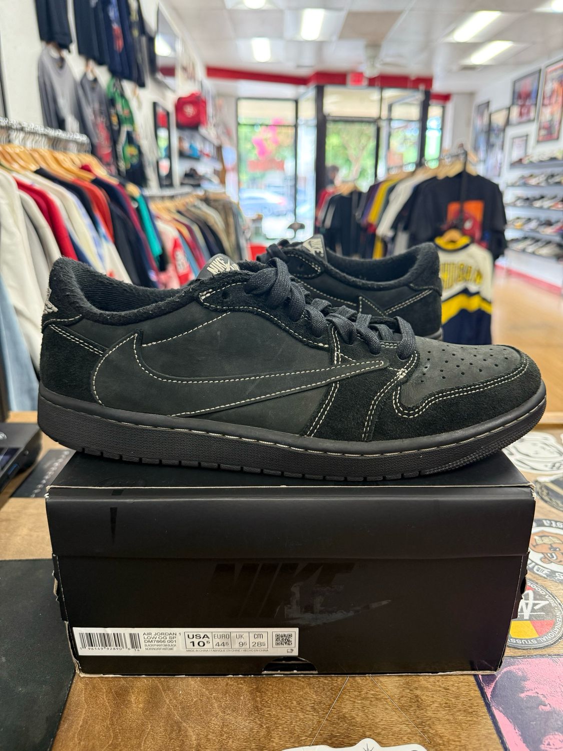Pre Owned Jordan 1 Retro Low OG SP Travis Scott Black Phantom Size 10.5 (Has Heel Drag)