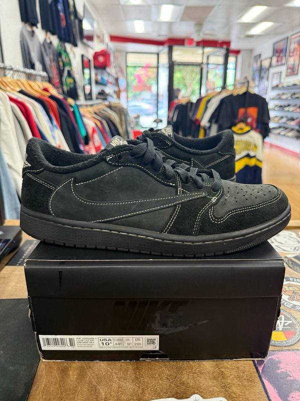 Pre Owned Jordan 1 Retro Low OG SP Travis Scott Black Phantom Size 10.5 (Has Heel Drag)