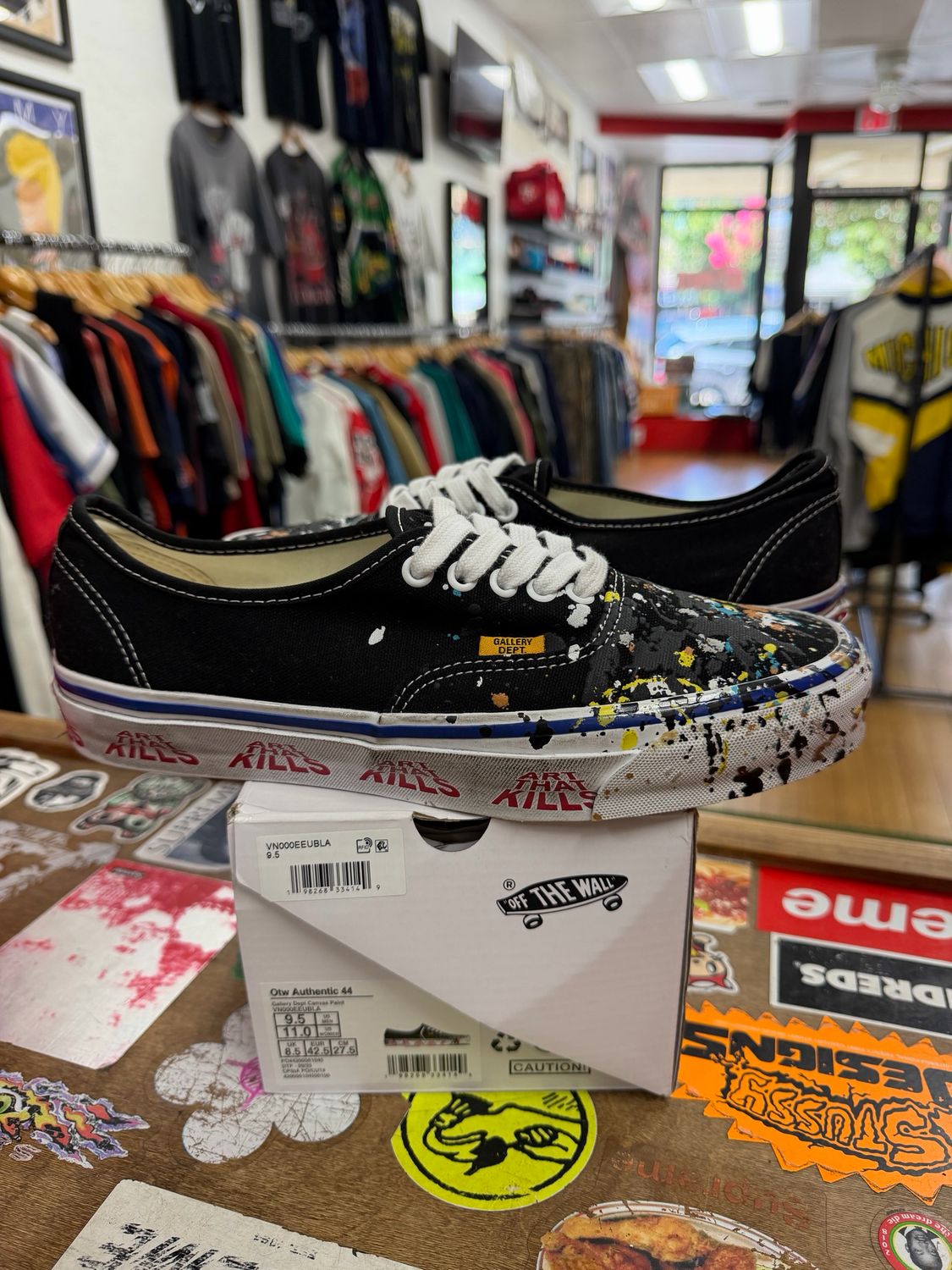 Vans Authentic Reissue 44 Gallery Dept. Art That Kills Black Size 9.5 (WORN)