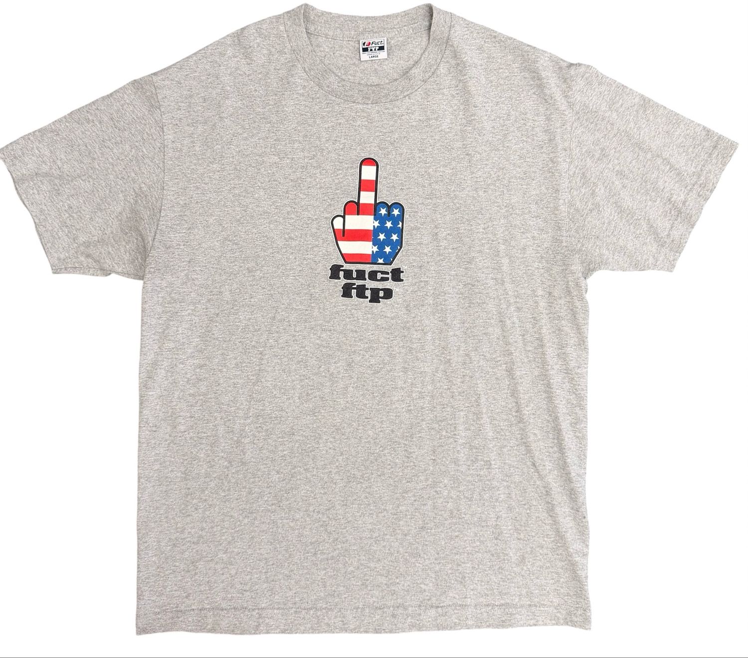Pre Owned FTP x FUCT FTW Finger Tee Heather Grey Size L