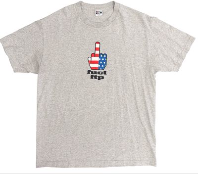 Pre Owned FTP x FUCT FTW Finger Tee Heather Grey Size L