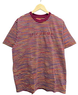 Pre Owned Supreme Static Stripe Top Burgundy Size L