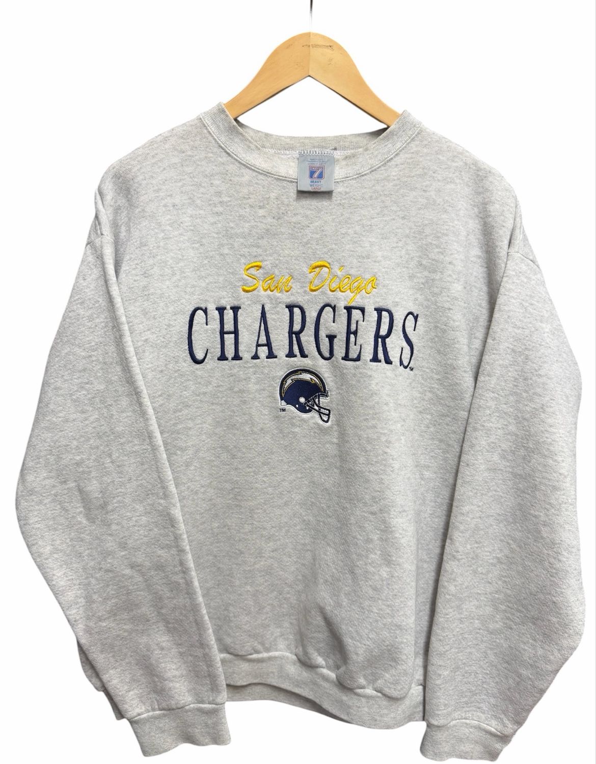 Vtg Chargers Crewneck Heather Grey Size L