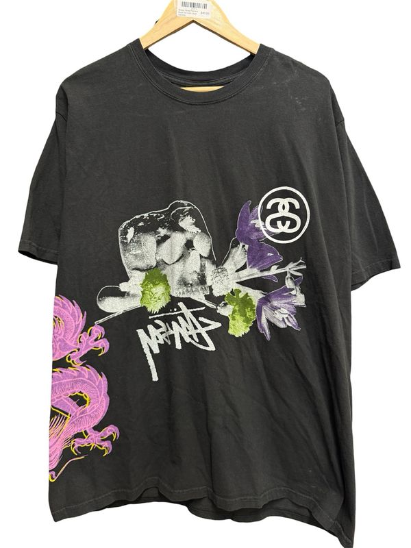 Stussy Strike Pigment Dyed Tee Size Large (WORN)