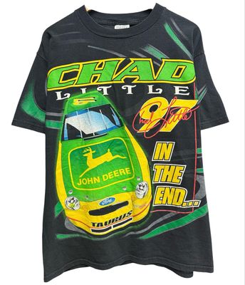 Vtg Chad Little "In The End One Man Stands Alone" Nascar Tee L