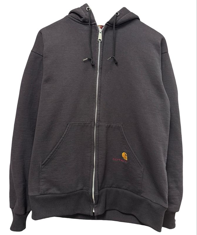 Vtg Carharrt Thermal Lined Zip Up Hoodie Size L