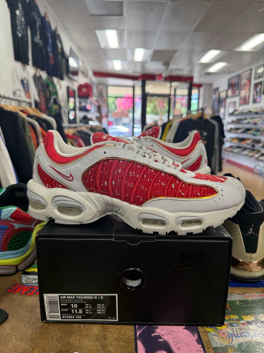 Pre Owned Nike Air Max Tailwind 4 Supreme White Size 10